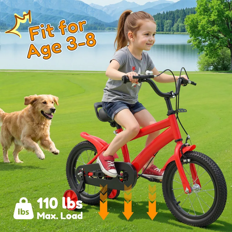 Kids' Bike — 14-inch wheels, training wheels | EplusNINE