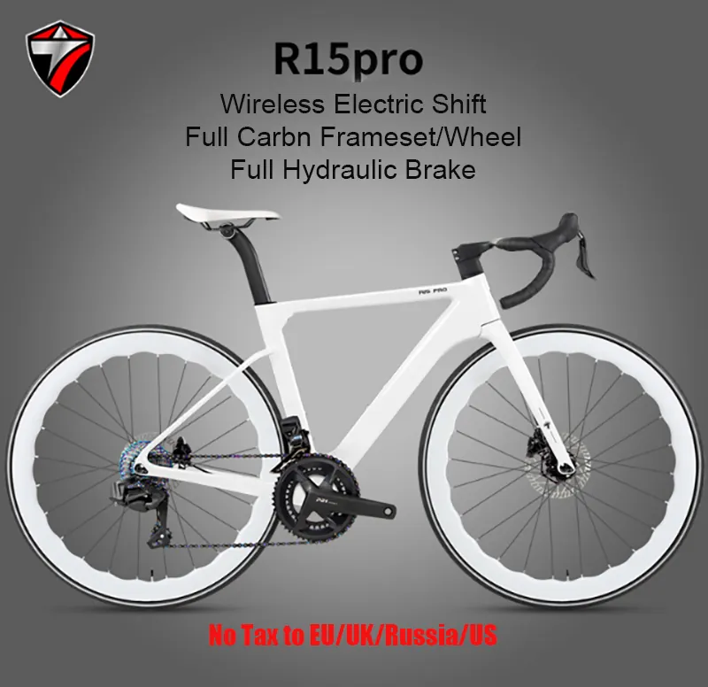 Road Bike — carbon fibre frame, hydraulic discs