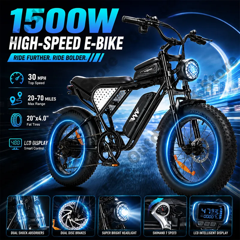 Electric Bike — 20-inch fat tyres, 1500W motor | EplusNINE